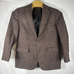 Harris Tweed Sport‎ Coat Mens Brown Vintage Palm Beach USA Blazer Jacket *Read
